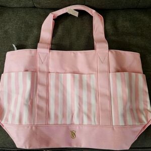 Victoria's Secret Pink Striped Tote Bag